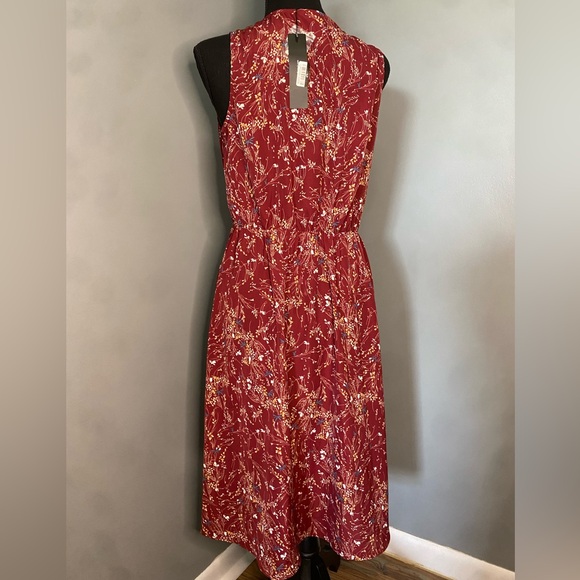 Allegra K NWT Tank Style MIDI Dress Red with Floral and Butterfly Design size S - Picture 8 of 14
